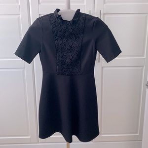 Black dress with crochet detail
